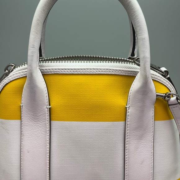 COACH Bleecker Mini Striped PRESTON Coated Canvas Satchel - Picture 10 of 11